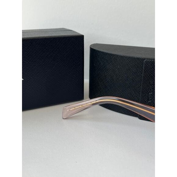 NEW Prada PR26ZS Transparent Peach Logo Cat Eye Sunglasses - Picture 8 of 8